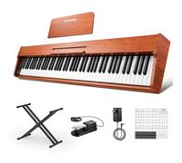 Donner DEP-1S Pianoforte Digitale 88 Tasti Sensibili al Tocco, Pianola Elettrica Portatile per Principianti con Bluetooth, 128 Suoni & 8 Brani Demo, con Supporto, Pedale e Alimentatore