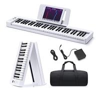 Donner DP-06 Pianoforte Pieghevole, Pianoforte Digitale per Principianti con Tastiera Semi-Pesata Full Size a 61 Tasti, Pianoforte Elettrico Portatile Bluetooth con Borsa per Pianoforte