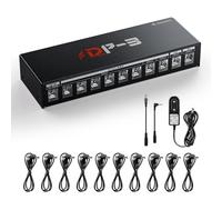 Donner DP-3 Alimentatore per Pedali Chitarra con 10 Uscite DC Isolate, Compatibile con Pedali 9V/12V/18V (100mA/300mA/500mA)