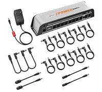 Donner DP-Z - Alimentatore di rete a pedale per chitarra da 9 V, 10 uscite CC isolate con porta USB per 9 V/12 V/18 V, 2000 m di ingresso