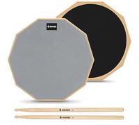 Donner Drum Practice Pad 8 Pollici, Silenzioso Pratica Drum Pad 2 lati Con Bacchette - Grigio