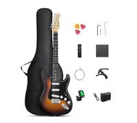 DONNER DST-80 E-Guitar Set Completo per Principianti da 39" con Amplificatore, Pickup SSS Classico, Include Gig Bag, Accordatore, Capotasto, Cinghia, Plettri e Lezioni Online Gratuite