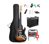DONNER DST-80 E-Guitar Set Completo per Principianti da 39" con Amplificatore, Pickup SSS Classico, Include Gig Bag, Accordatore, Capotasto, Cinghia, Plettri e Lezioni Online Gratuite