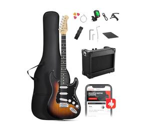 DONNER DST-80 E-Guitar Set Completo per Principianti da 39" con Amplificatore, Pickup SSS Classico, Include Gig Bag, Accordatore, Capotasto, Cinghia, Plettri e Lezioni Online Gratuite