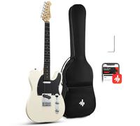 Donner DTL-100 Chitarra Elettrica Pickup SS TC Bianco Lucido + Custodia Completa