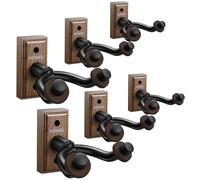 Donner Ganci Supporto Chitarra da Muro, Porta Chitarra da Muro, Gancio Parete di Legno di noce per Basso/ukulele/violino/mandolino, Appendi Chitarra da Muro (6 pezzi)