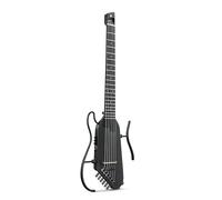 Donner HUSH C Chitarra classiche elettroacustica in nylon - Da viaggio ultraleggera con accordatore, preamplificatore HPS-II, jack cuffie e supporto a sgancio rapido - Nero