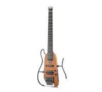 Donner HUSH-X - Kit per chitarra elettrica - Chitarra Headless Leggera, Ottima per Viaggiare e Allenarsi, Corpo in Mogano Massiccio con Telai Facili da Montare, Custodia, Tutti gli Accessori, Naturale