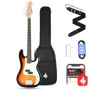 Donner Kit Basso Elettrico a 4 corde con borsa, tracolla per chitarra e cavo per chitarra (Sunburst, DPB-510S)