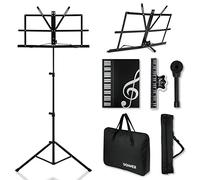 Donner leggio per spartiti 2-in-1 leggio da tavolo a doppio uso DMS-2 leggio portatile pieghevole leggero per chitarra, ukulele, violino nero con borsa