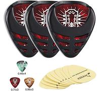 Donner, mini plettri adesivi per chitarra, 10 pezzi e porta plettri, 3 pezzi inclusi, facili da incollare sulla chitarra, adatti per chitarra acustica, chitarra elettrica, basso