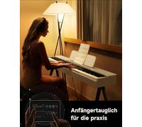 Donner OURA S100 Digital Piano with 88 Key Graded Hammer Weighted Keyboard for Beginner, Full Size Electric Piano Keyboard with Bluetooth, 3 Original Demos, LOCAL OFF, 2×10 W, Piano Three Pedal,White