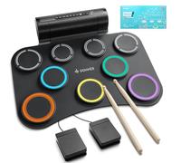 Donner Pad Elettronico per Batteria, Set a 9 Pad, Arrotolabile e Silenzioso con Altoparlante Integrato, Giocattoli Musicali per Bambini per Feste e Compleanni DED-20(SE)