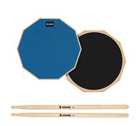 Donner Pad per Allenamento da 12 inch Drum Pad pratica con bacchette in acero Blu