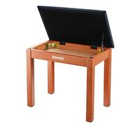 Donner Panca per pianoforte con contenitore, tastiera in legno massello, per pianoforte, libreria, sgabello con cuscino in pelle scamosciata ad alta densità, finitura in legno