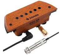 Donner Pickup per chitarra acustica, pickup per chitarra in mogano attivo, pickup soundhole con microfono teste regolabili Humbucker