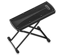 Donner Poggiapiedi per Chitarra Regolabile con Pad in Gomma Antiscivolo, Poggiapiede Chitarra Pieghevole in Metallo, Regolabile in Altezza (Nero)