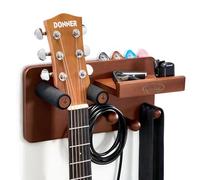 Donner Porta Chitarra da Muro con Porta-plettro e 3 Ganci, Appendi Chitarra da Muro per Elettrica, Acustica, Basso, Ukulele