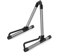 Donner Supporto per chitarra acustica, pieghevole in metallo, supporto elettrico e appendini, basso da viaggio classico per chitarra da 30" e 40" mandolino, basso, banjo, ukulele (grigio)