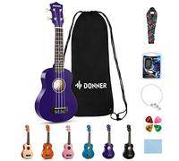 Donner Ukulele per Bambino Principiante Soprano Ukulele Kit 21 Polllici con Custodia Corde Ukelele Hawaiano Online Lezione Colore Viola