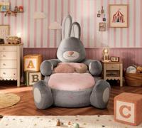 Donne's Home Bunny Letto Basso per Bambini in Stile Montessori, Materasso Bamboo+ 78x163 cm Incluso, Design a Forma di Coniglietto, Sponde Imbottite