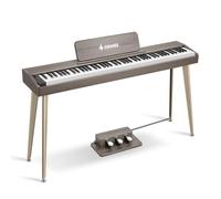 Donner DDP-60 Pianoforte digitale a 88 tasti per principianti, tastiera elettrica con tasti sensibili alla velocità, 128 voci, 83 ritmi, 8 effetti di riverbero, 5 curve di intensità, grigio