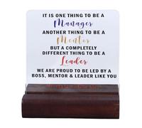 Dono leader chiaro acrilico in legno base parole significative decorazioni per office per il consulente da mentore segnale da scrivania collega