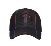 Dono Religioso Dio Croce Gesù Salva Carbone Nero Unisex Snapback-Cappello Protezione Solare Tappo Sportivo Leggera Cappelli da papà per Caccia Golf Alpinismo