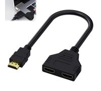 DONOONIS Adattatore HD MI Doppio,Doppia Presa HD MI,Splitter Per Cavo 1 Ingresso 2 Uscite,Adattatore Per LED,LCD,TV,DVD,HD,HDTV,Monitor E Proiettori