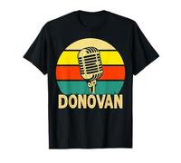 Donovan Nome Retro Microfono Divertente Musica 80s Vintage Lovers Maglietta