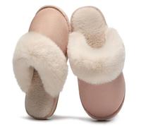 Donpapa Pantofole Donna Uomo Scamosciate Autunno Invernali Morbida Schiuma Pavimento Ciabatte Antiscivolo Indoor Outdoor Pelose YS Chestnut 270 EU36.5-38