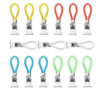 DONQL 15 Pezzi Clip in Metallo Per Appendi Strofinacci e Asciugamani Cucina, Ganci Strofinacci, Pinze Asciugamani Mare, Clip Per Teloni (5 Colori)