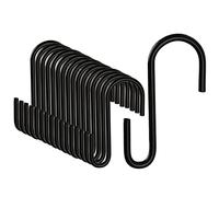 DONQL 20 Ganci Neri a S da Appendere, Pesanti da 2.36 Pollici, Piccoli a Forma di S per Cucina, In Acciaio Inox, per Utensili, Vestiti, Jeans, Recinzione, Piante, Cesti