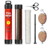 DONQL 5M PVA Mesh Carp Fishing con forbici, 37mm PVA Borse Carp Fishing, 45 "Fast Water Soluble Mesh Bags Refill Bait