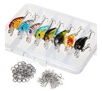 DONQL Set di Esche da Pesca a Forma di Pesciolino Kit Wobbler Crankbaits con Ganci Esche Dure Popper per Acqua Salata D'acqua Dolce Trota Spigola Salmone Pesca(8 pezzi, 4,5 cm/4 g)