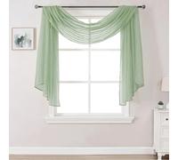 DONREN Sciarpa da finestra lunga 360 cm, per feste, mantovana semitrasparente morbida di lusso per matrimoni (1 pannello, verde salvia)