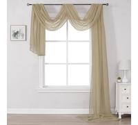 DONREN Sciarpa per finestra color tortora per sfondo, sciarpa morbida e velata di lusso da aggiungere alle tende per un effetto migliore (132 x 710 cm, 1 pezzo)