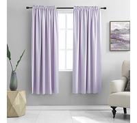 DONREN Tende per camera da letto ragazze e soggiorno,viola chiaro, termoisolanti e oscuranti, con tasca per bastone, 107 x 160 cm, 1 paio