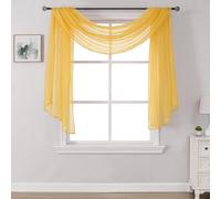 DONREN Tende Trasparenti Giallo Ambra, Tende Trasparenti Sciarpa Decorazione per la Casa - Sciarpa in Semi-Vile per Matrimonio (1 Confezione L 52