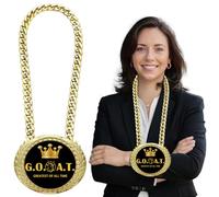 Donrime Greatest of All Time Turnover Chain Medal - 15,2 cm Gold Goat Trophy Trophy Award for Football MVP, Champion, Fantasy Sport, Basketball & Soccer Achievements