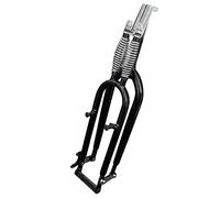 DONSP1986 Forcella Deluxe a doppia molla da 26 cm, filettatura 2,5 cm, freno a disco, forcella per bicicletta (nero)
