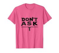 Don't Ask Typography Zipper Graphic Art Maglietta, Uomo, Rosa mélange, 3XL