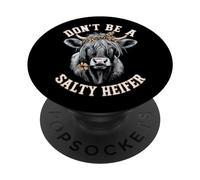 Dont Be A Salty Heifer Highland Cow PopSockets PopGrip Adesivo