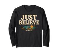 Don't Be Afraid Just Believe Mark 5:36 Sea Turtle Faith Maglia a Manica