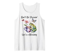 Don't Be Stressin' Life's a Blessing God Frog Cute Butterfly Canotta