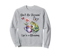 Don't Be Stressin' Life's a Blessing God Frog Cute Butterfly Felpa