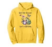 Don't Be Stressin' Life's a Blessing God Frog Cute Butterfly Felpa con Cappuccio