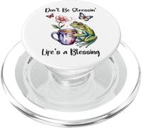 Don't Be Stressin' Life's a Blessing God Frog Cute Butterfly PopSockets PopGrip per MagSafe
