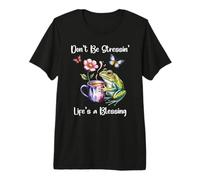 Don't Be Stressin Lifes a Blessing God Fully Rely Frog Jesus Maglietta Premium