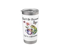 Don't Be Stressin' Life's a Blessing God Fully Rely On Frog Bicchiere termico in acciaio inox doppia parete